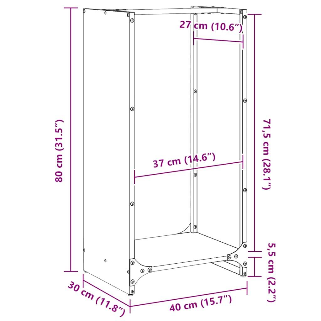 Stockage Bois Vertical en Acier Blanc, Colonne de Rangement 80 cm – ComfortXL Outdoor Living - Image 3