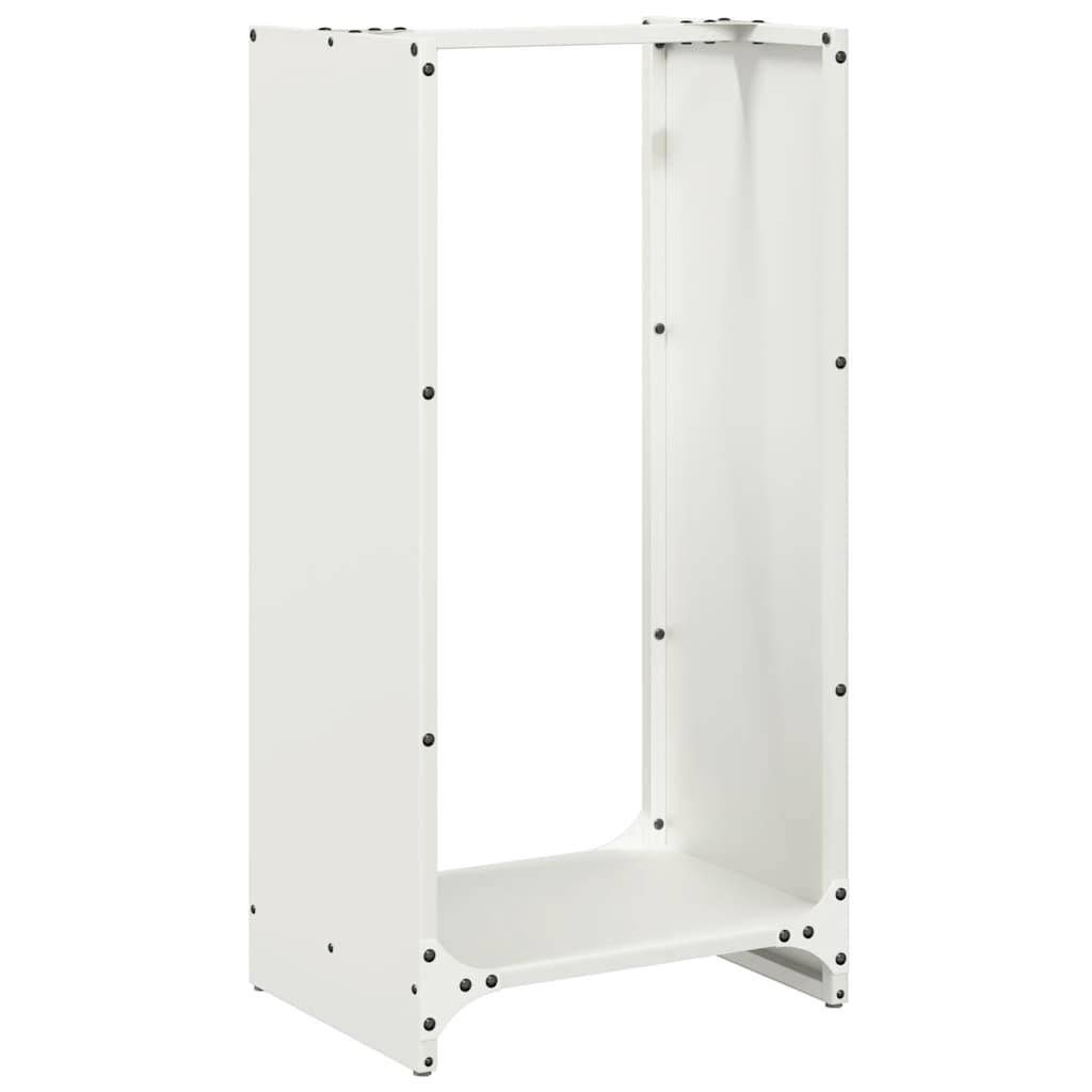 Stockage Bois Vertical en Acier Blanc, Colonne de Rangement 80 cm – ComfortXL Outdoor Living - Image 2