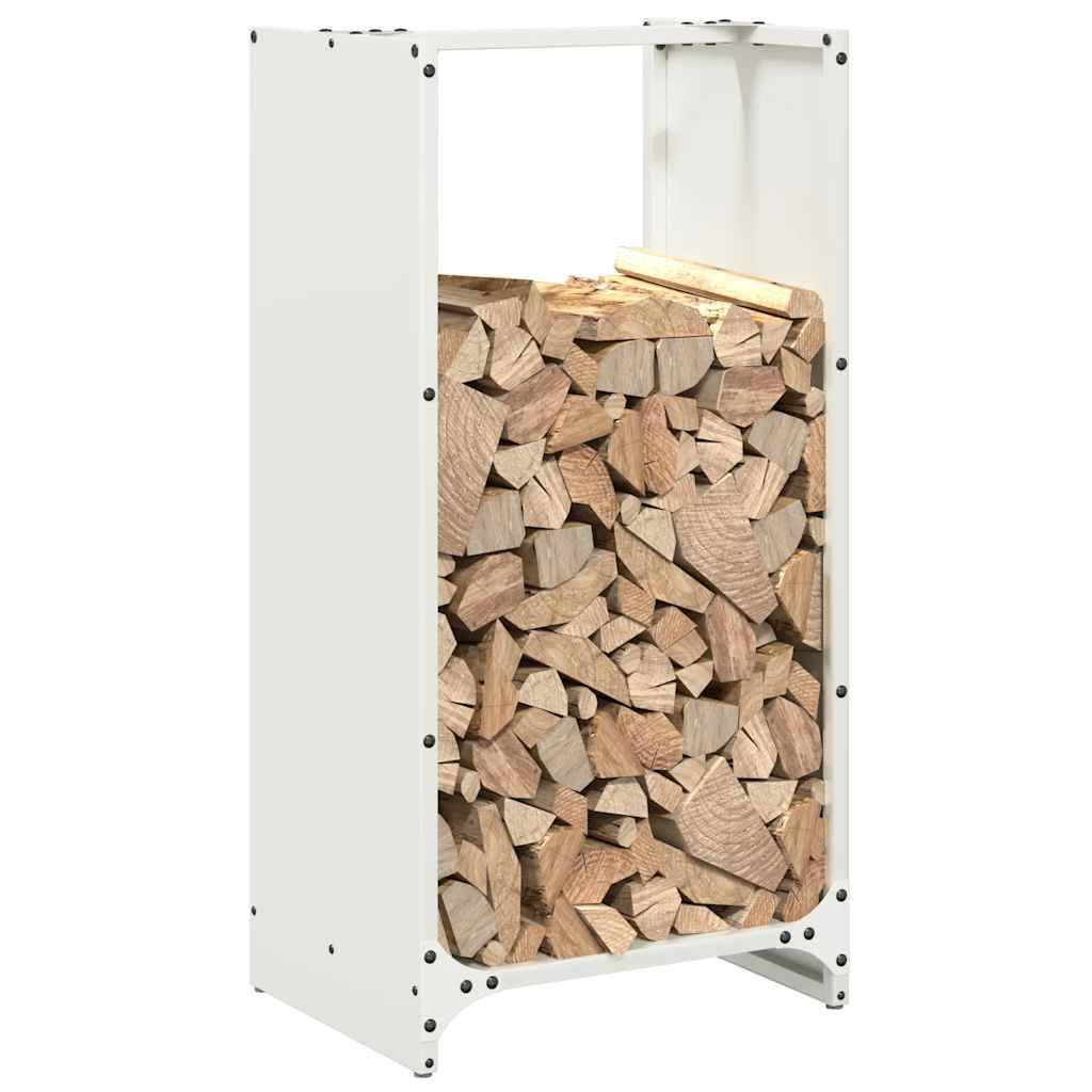 Stockage Bois Vertical en Acier Blanc, Colonne de Rangement 80 cm – ComfortXL Outdoor Living - Image 4