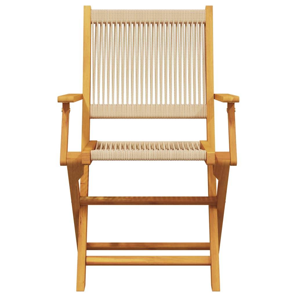 Vidaxl - Ensemble de bistro 3 pcs-Salons de jardin beige polypropylène et bois massif 825713 - Image 4