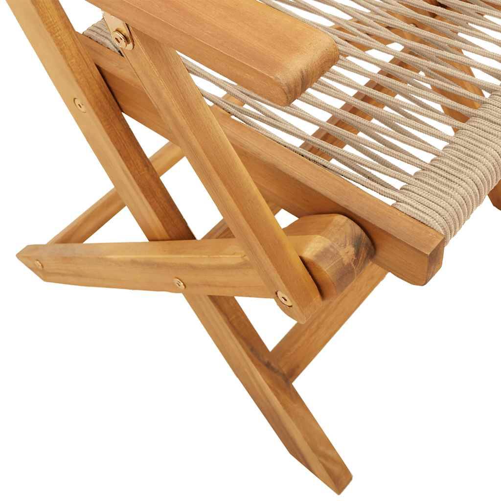 Vidaxl - Ensemble de bistro 3 pcs-Salons de jardin beige polypropylène et bois massif 825713 - Image 7