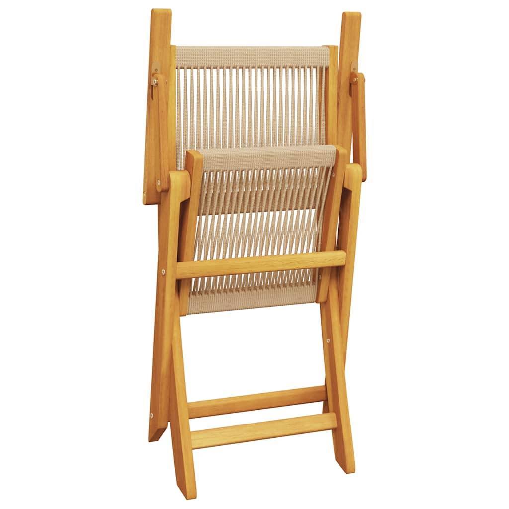 Vidaxl - Ensemble de bistro 3 pcs-Salons de jardin beige polypropylène et bois massif 825713 - Image 10