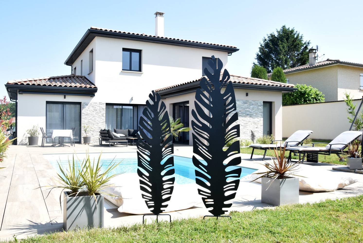 Louis Moulin - Déco en métal à planter Feuille - 40x130 cm - anthracite Louis Moulin - Image 5