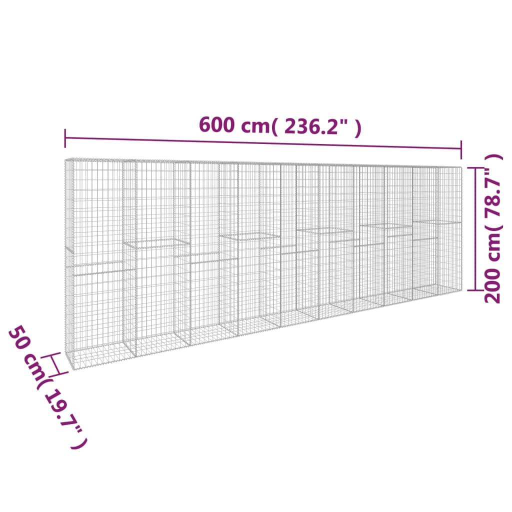 Mur en gabion acier galvanisé 600 x 50 x 200 cm - PANGIVO - Image 6