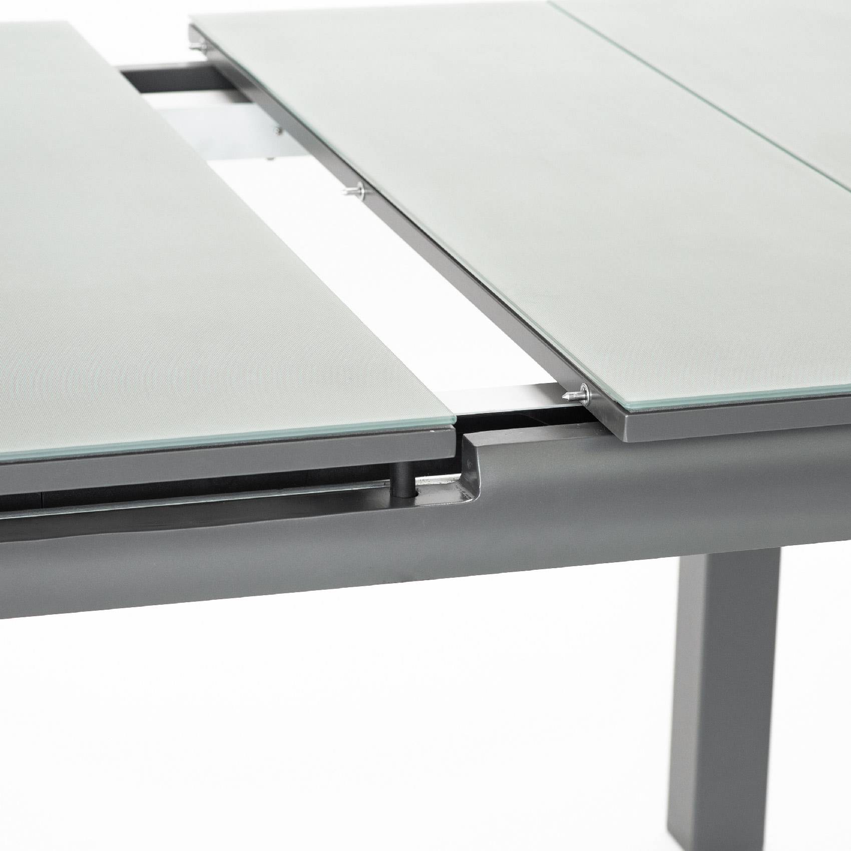 Home Maison - Table de jardin en aluminium et verre - HOME MAISON - Aluminium/Verre - Gris clair - Imagen 4