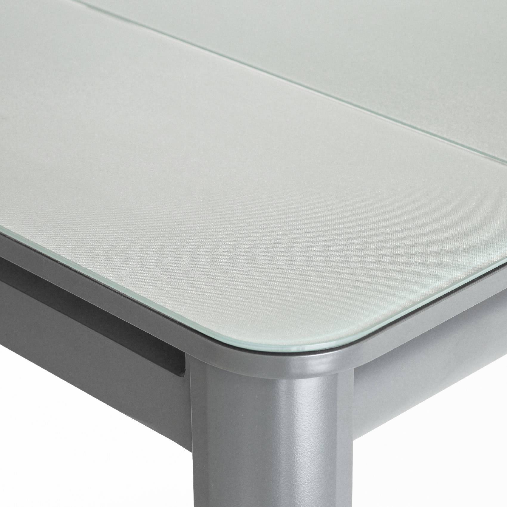 Home Maison - Table de jardin en aluminium et verre - HOME MAISON - Aluminium/Verre - Gris clair - Imagen 5
