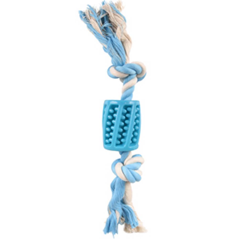 jeux Tuyau + corde bleu 30 cm, LINDO. en TPR, pour chien - Imagen 3