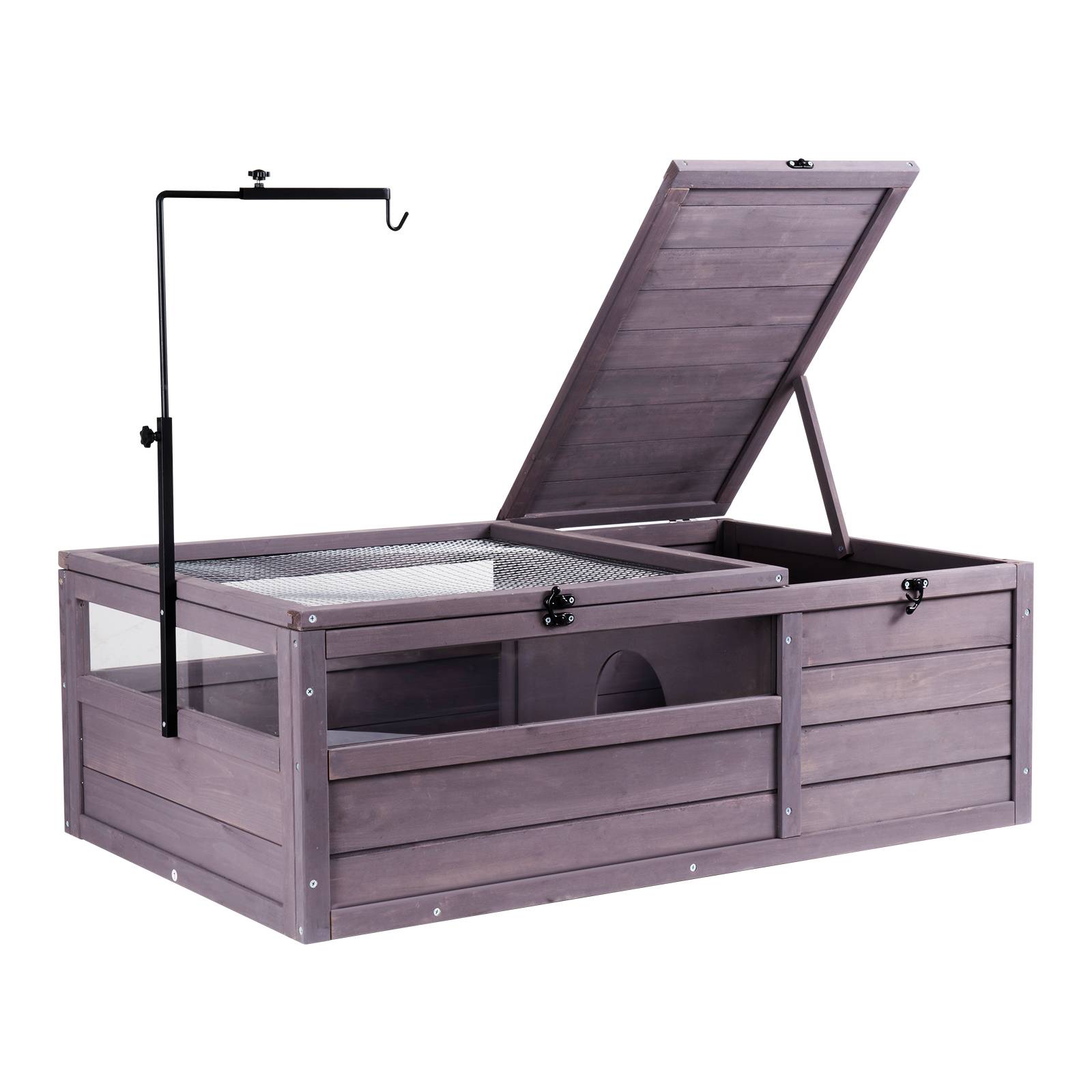 Vevor - VEVOR Habitat tortue bois 96x61x33cm intérieur/extérieur, support lampe réglable, pour reptiles et petits animaux. - Image 1