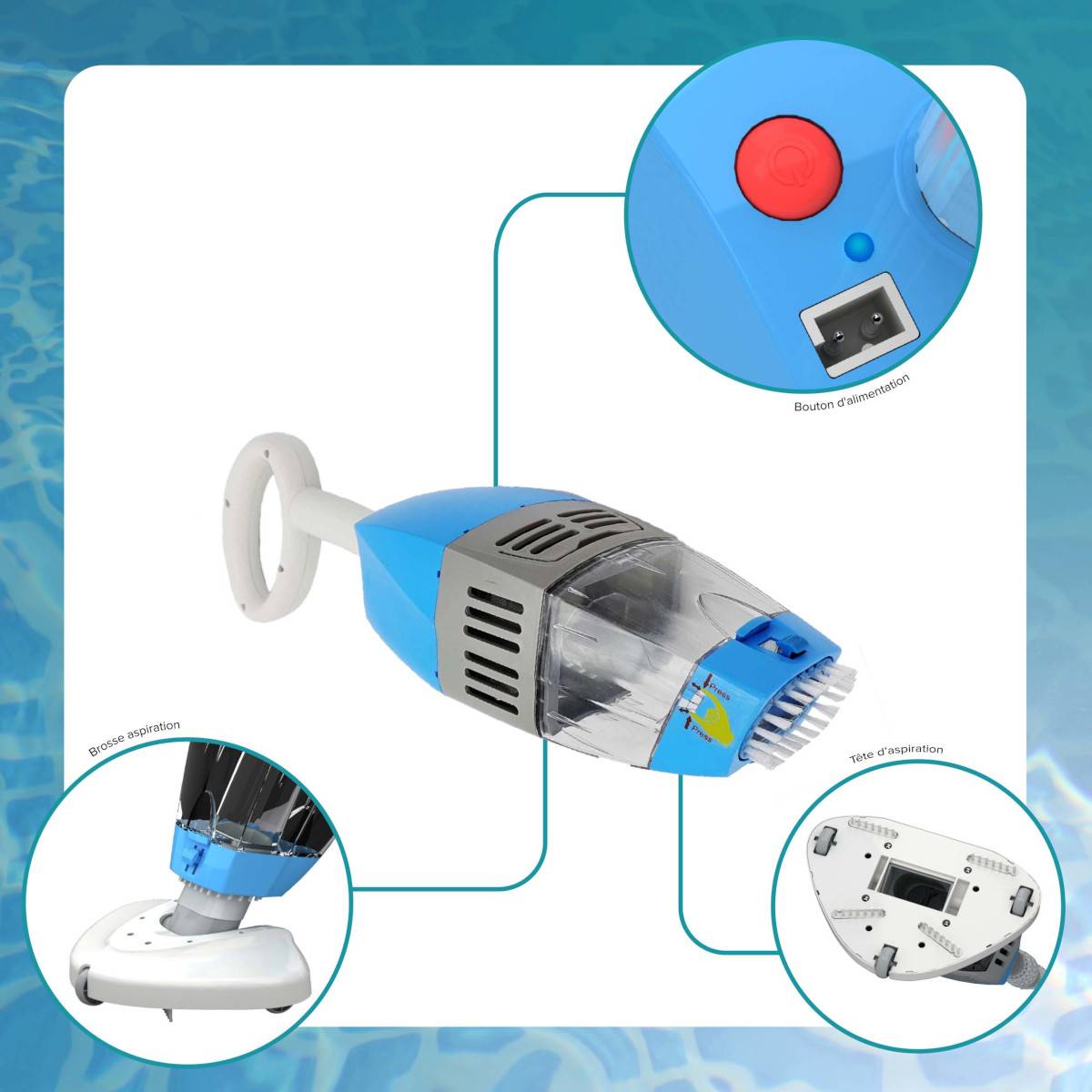 Robot aspirateur sans fil sur batterie pour piscine 107476 Orca - Imagen 3