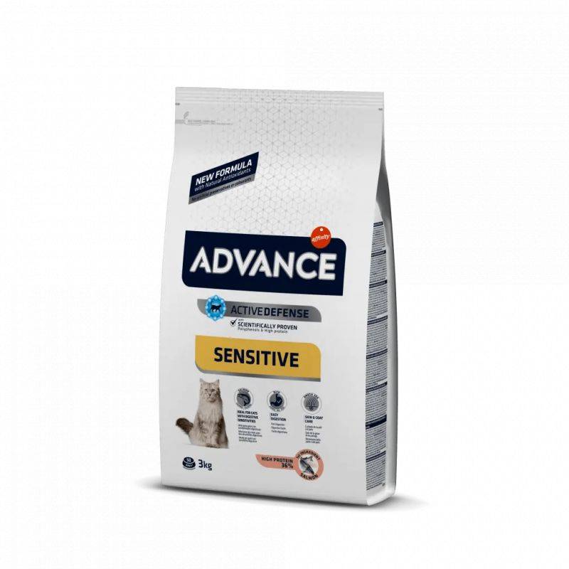 CROQUETTES CHAT ADULT SENSITIVE SAUMON RIZ - ADVANCE 10 kg - Image 1