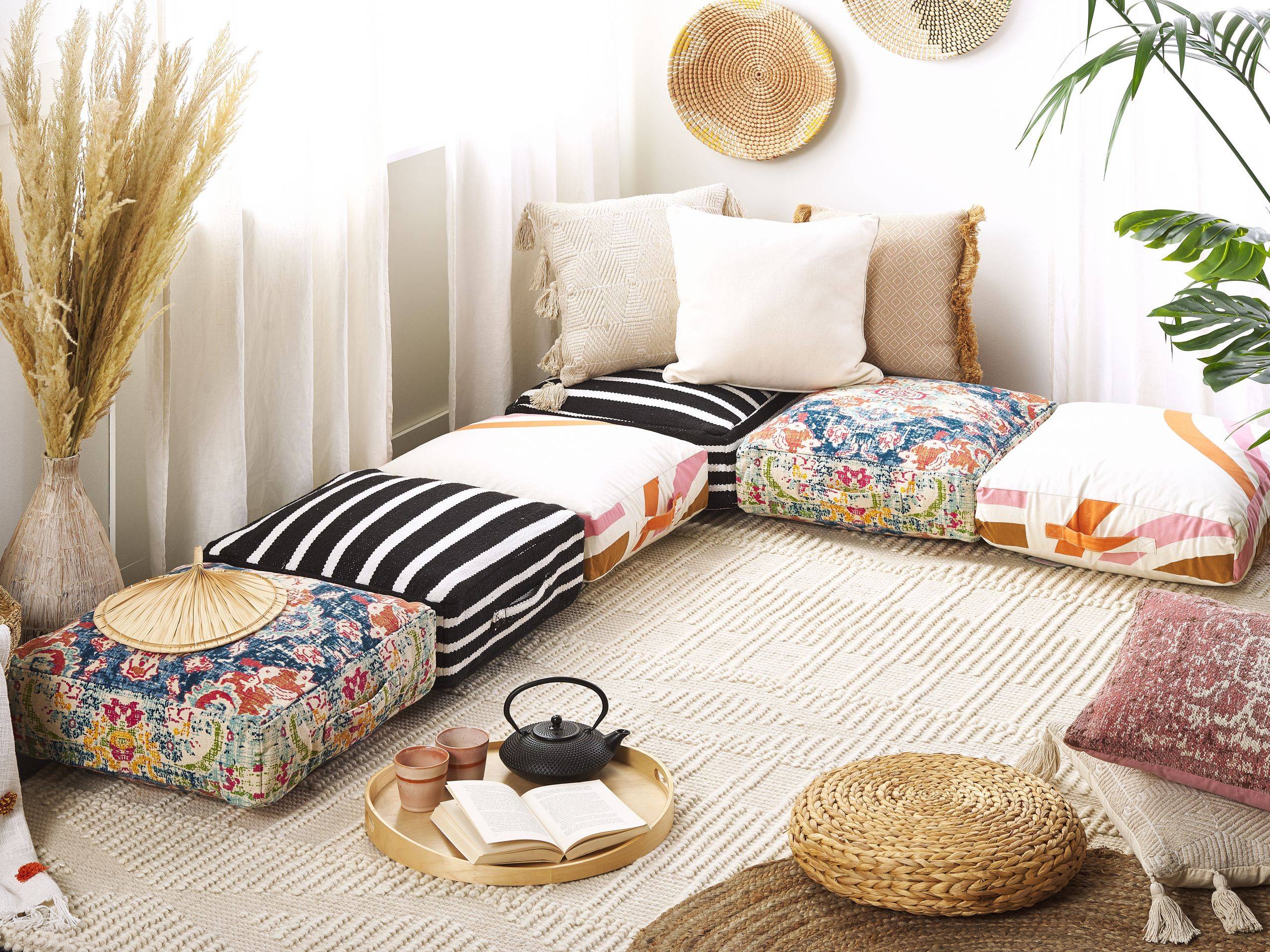 Beliani - Coussin de sol Coton Multicolore OUED - 50x50x20- Beliani - Image 1