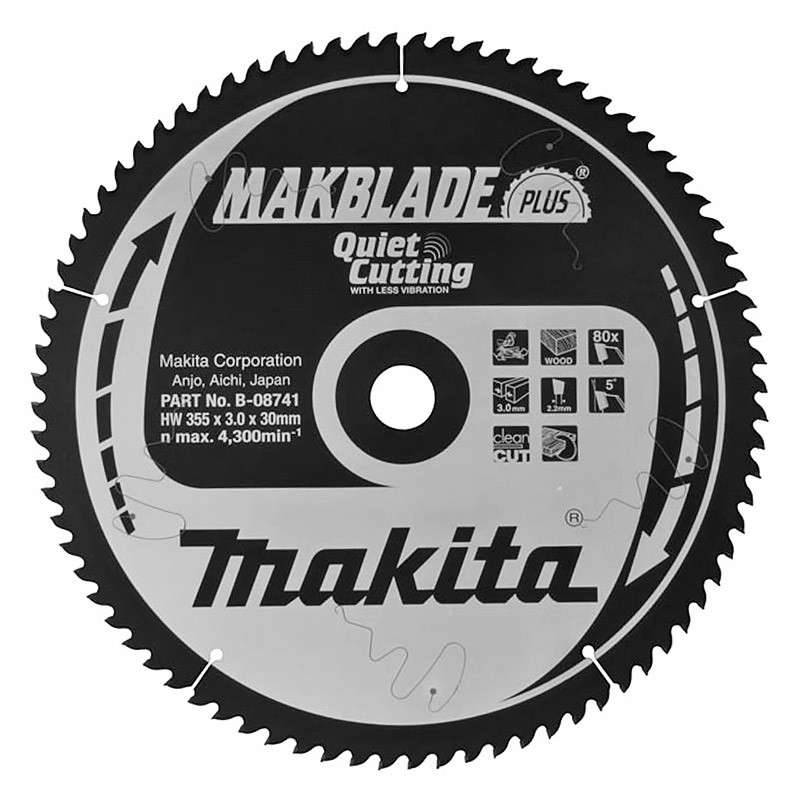 Makita - Lame carbure bois MAKITA MakForce B-08741 355 mm scie circulaire 80 dents Makita