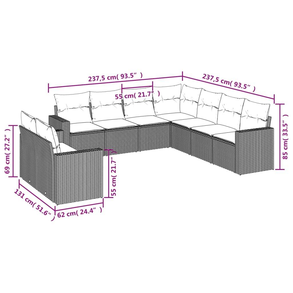 Salon de jardin bas 9 places Résine Tressée Marron avec Rangement pour Jardin et Terrasse – ComfortXL Outdoor Living - Image 3