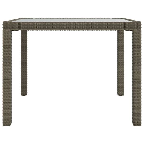 Table de jardin résine tressée gris verre trempé 90 x 90 x 75 cm, Poids :20kg - PANGIVO - Image 4