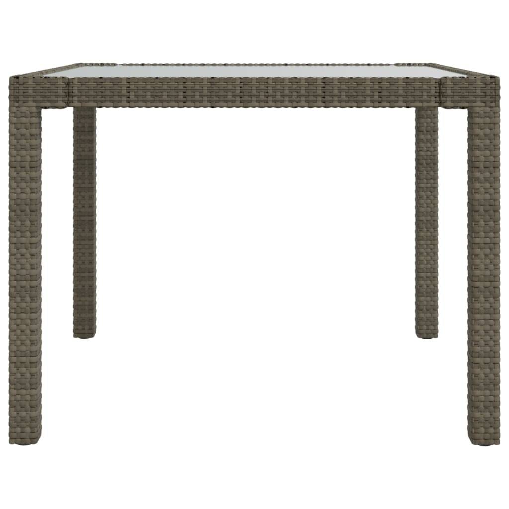 Table de jardin résine tressée gris verre trempé 90 x 90 x 75 cm, Poids :20kg - PANGIVO - Image 4