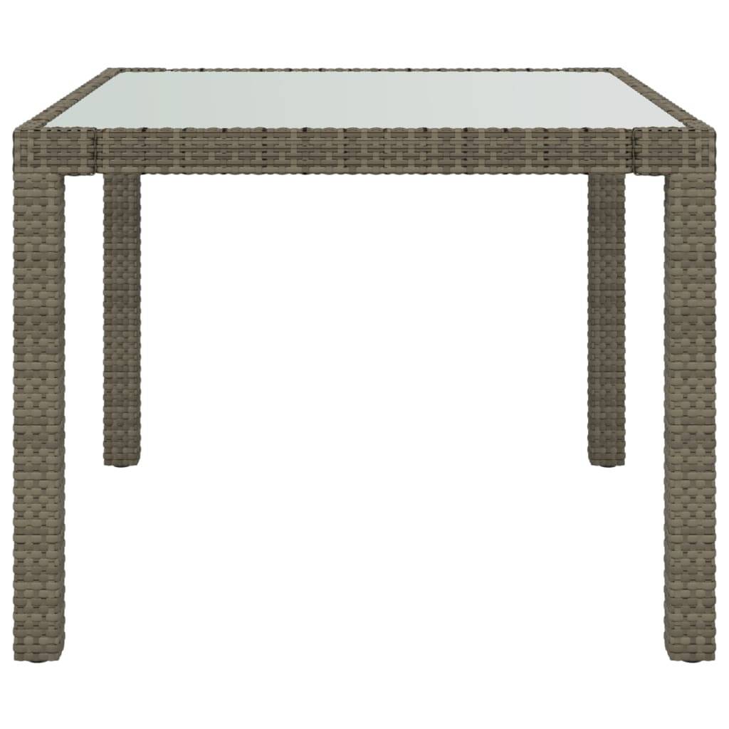 Table de jardin résine tressée gris verre trempé 90 x 90 x 75 cm, Poids :20kg - PANGIVO - Image 3