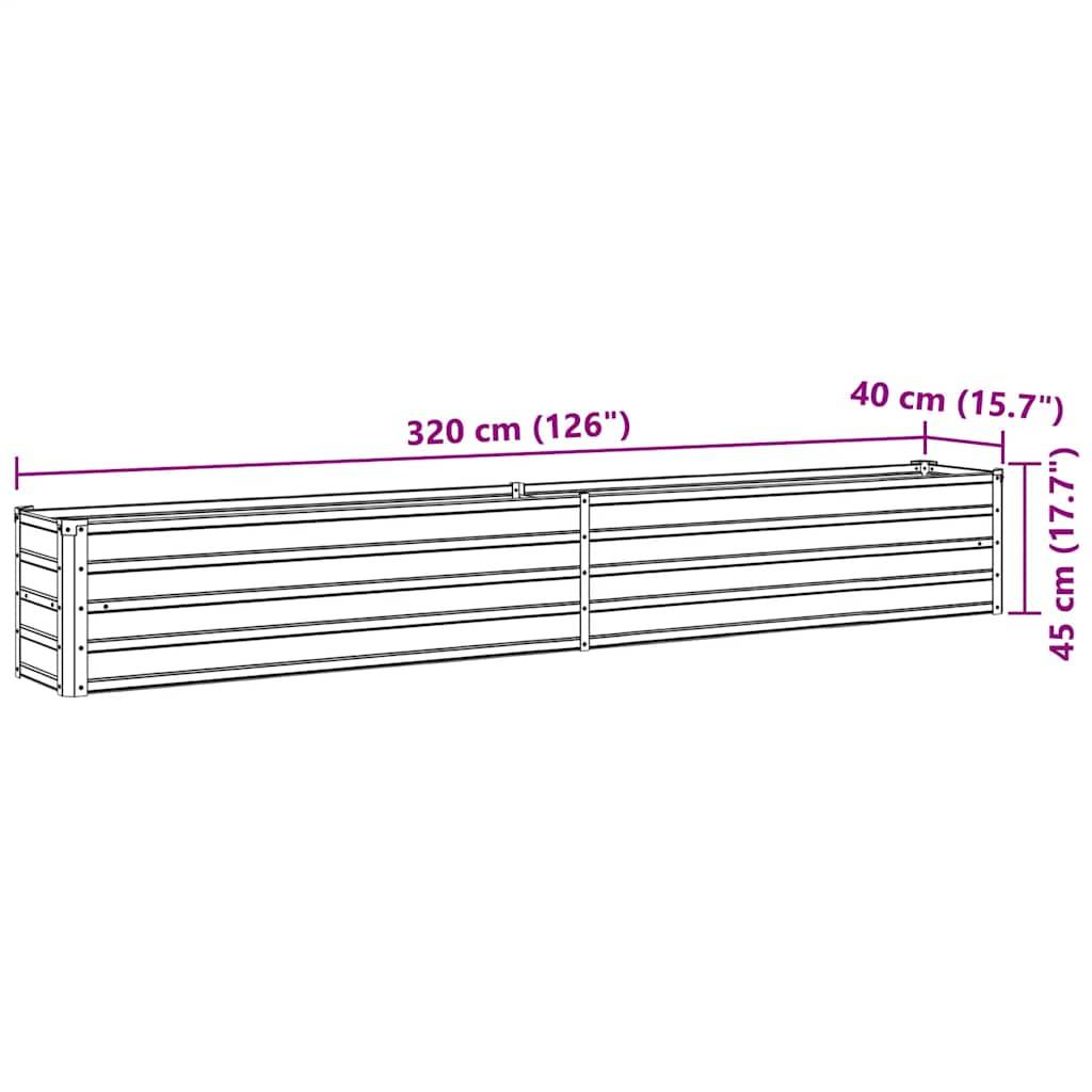 Prolenta Premium - Jardinière acier marron 320 x 40 x 45 cm - Prolenta premium p342.8 - Image 8