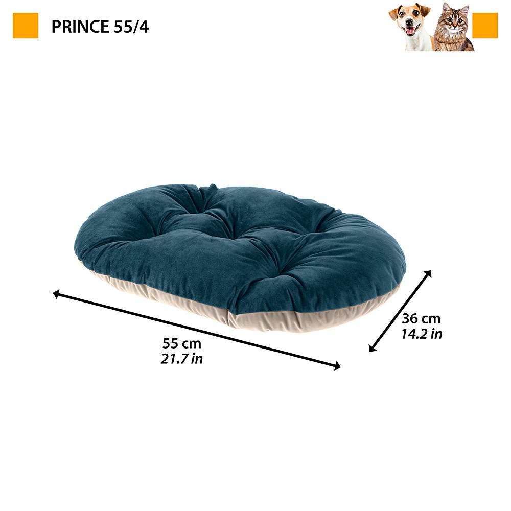 Ferplast - Ferplast coussin pour chiens et chats PRINCE 55/4, petit lit rembourré pour animaux, double-face, 55x36 cm, bleu - Imagen 2