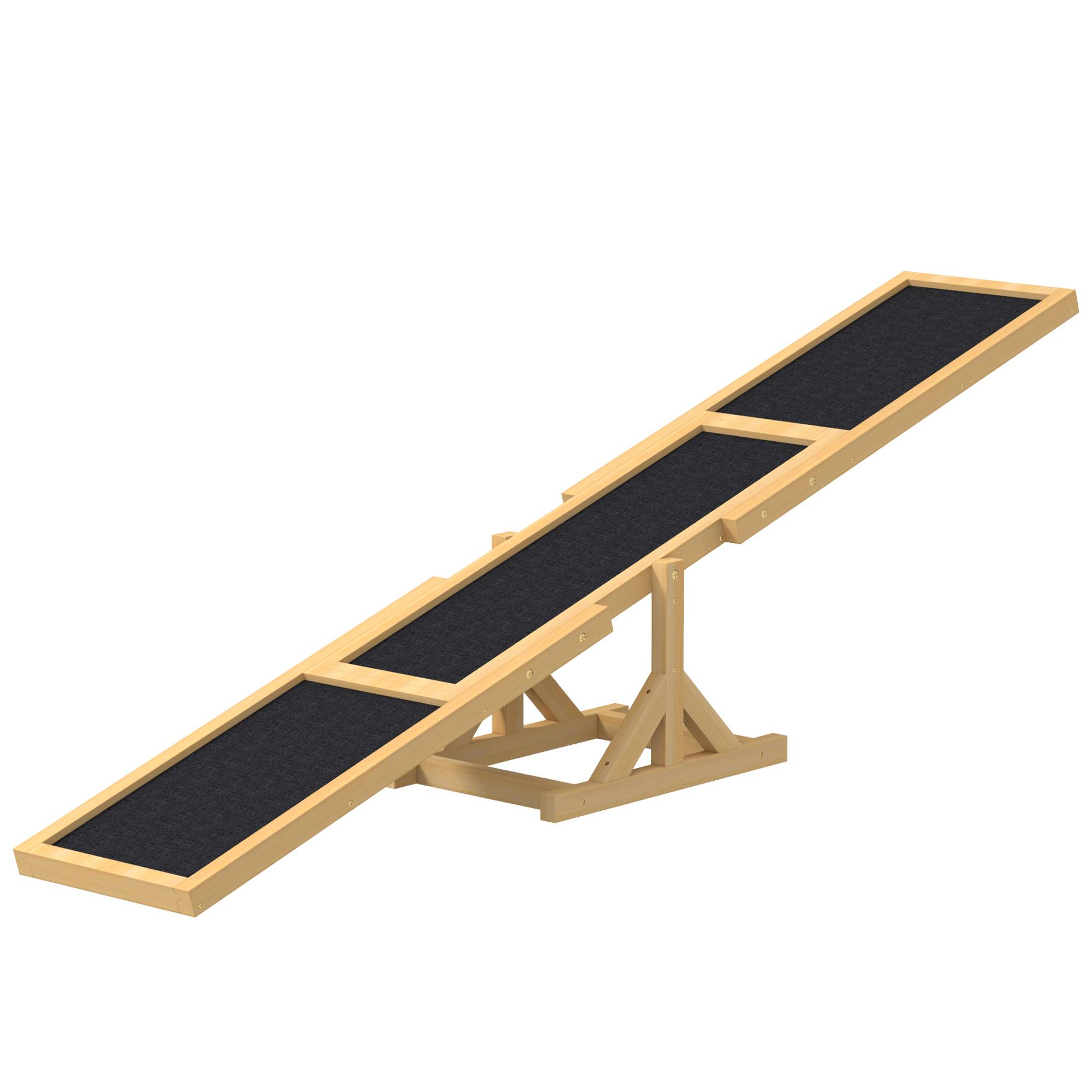 Bascule d'agilité pour chien bois naturels 180 x 30 x 30 cm - PANGIVO - Image 2