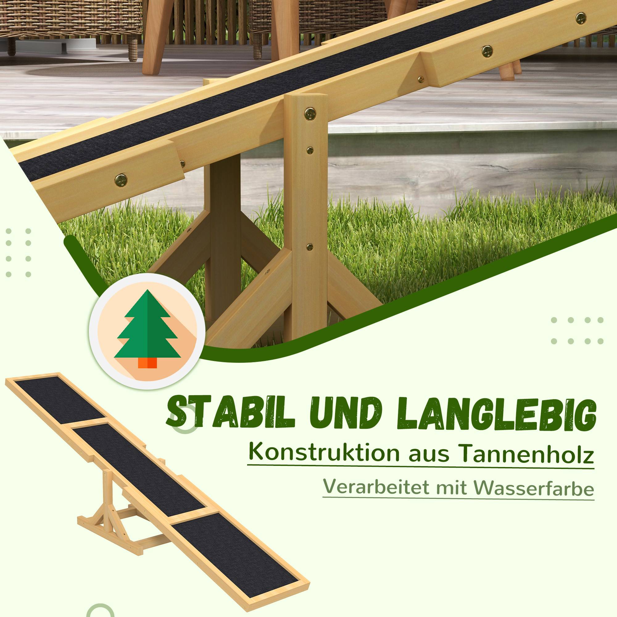 Bascule d'agilité pour chien bois naturels 180 x 30 x 30 cm - PANGIVO - Image 6
