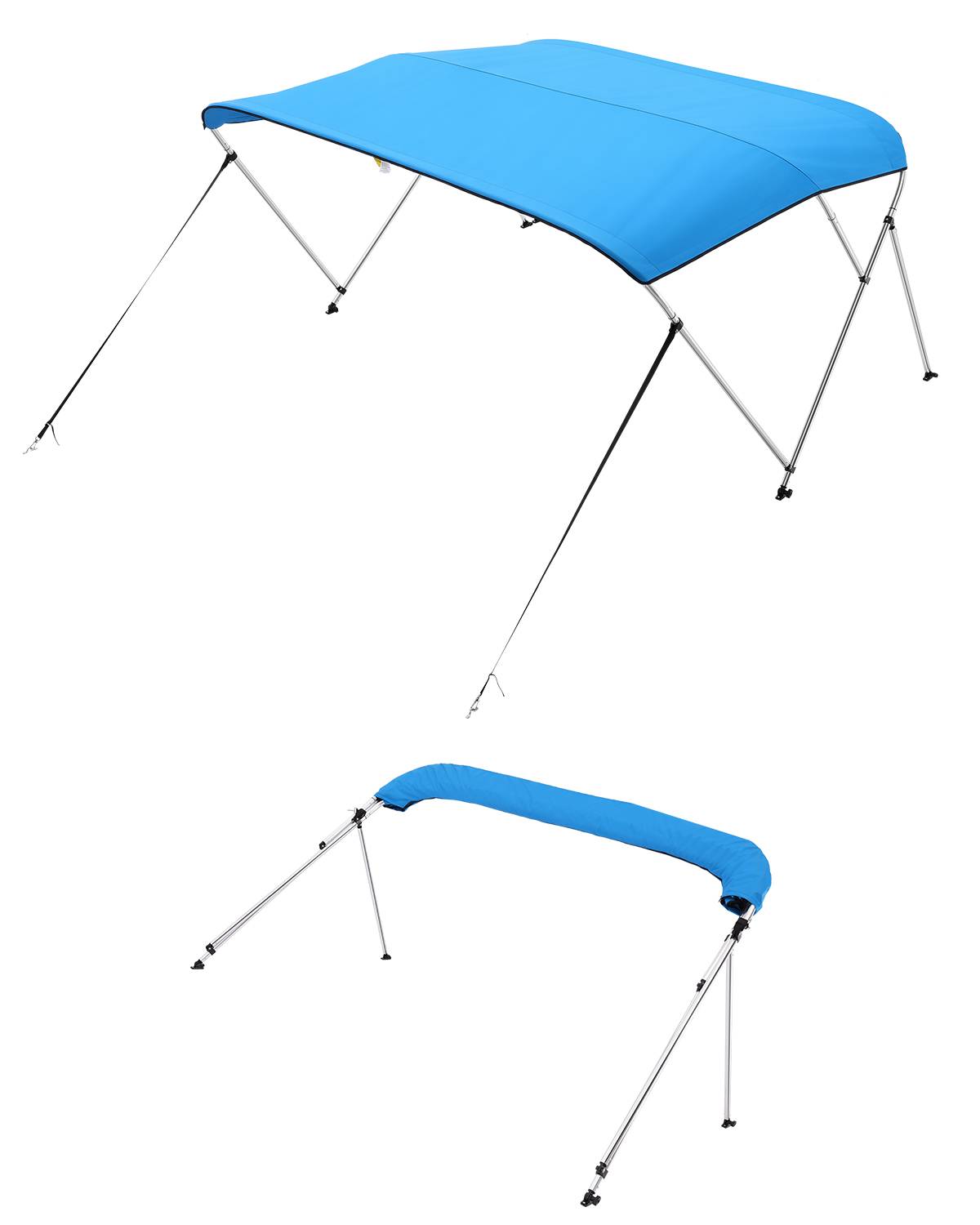 Vevor - VEVOR Bimini bateau taud de soleil 3 arceaux 216-228 cm polyester Bleu Pacifique