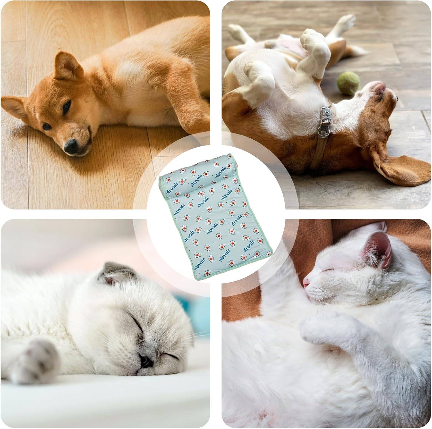 Tapis rafraîchissant pour chien & chat - Soie glacée instantanée - Lavable & portable - Idéal été - Living123 - Image 5