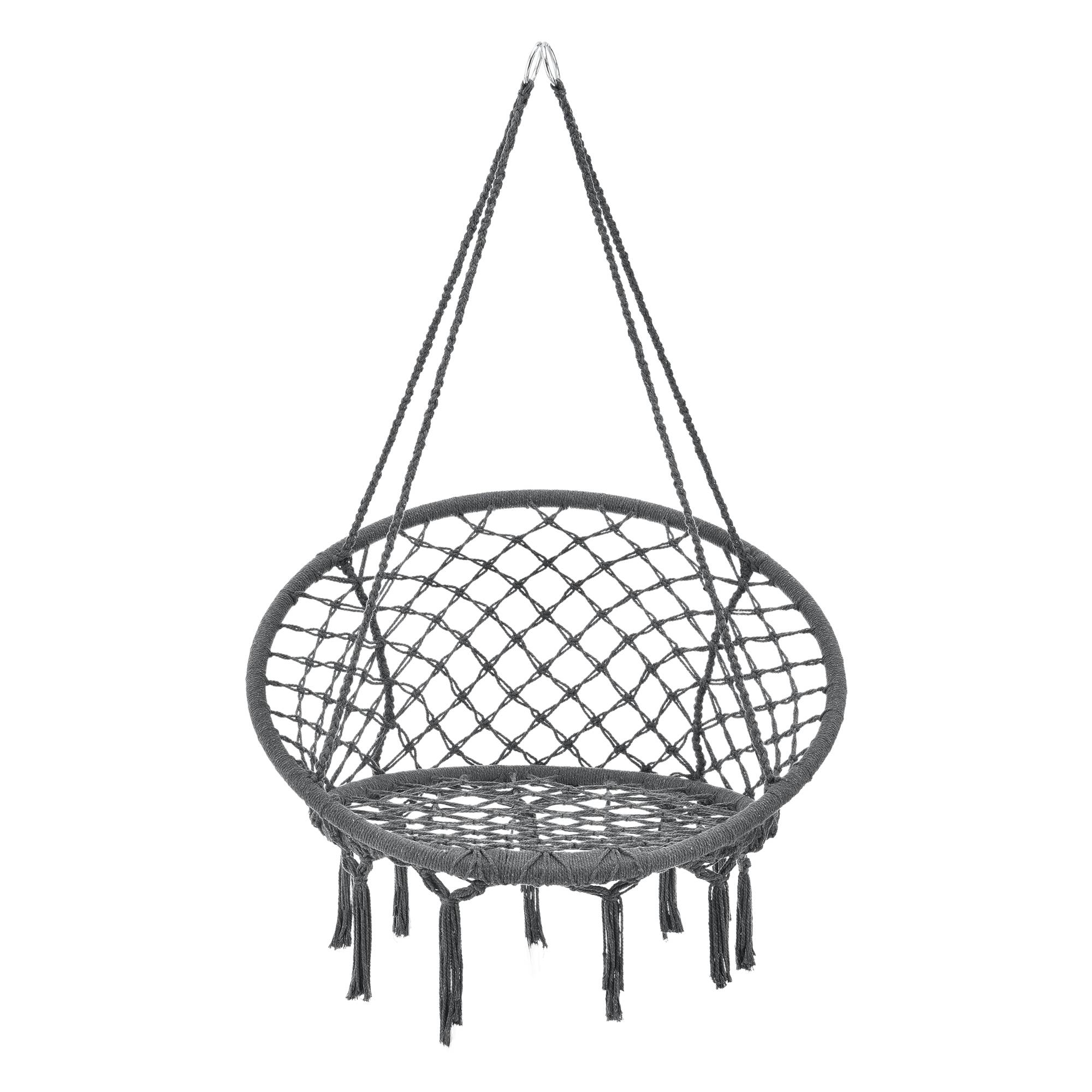Casa.Pro - Siège Rond Hamac Tampico avec 4 Cordes d'attache Gris Foncé [casa.pro] - Imagen 2