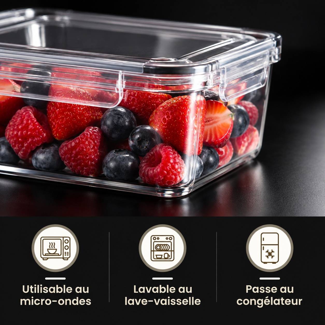 Set de 50 Boîtes Alimentaires Hermétiques Plastique Réutilisables - Image 5