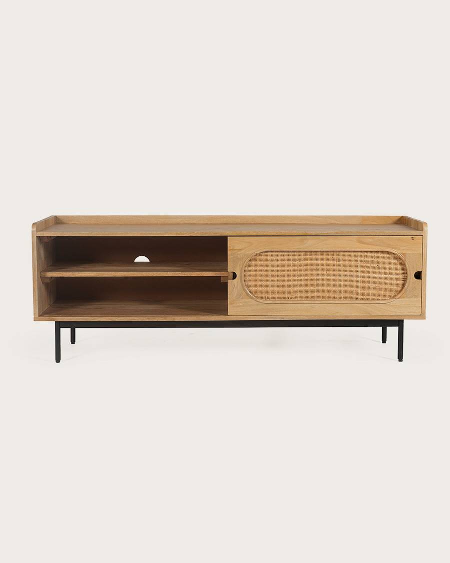 Kali - Meuble en manguier et cannage 140 cm - UNIQKA - Imagen 4