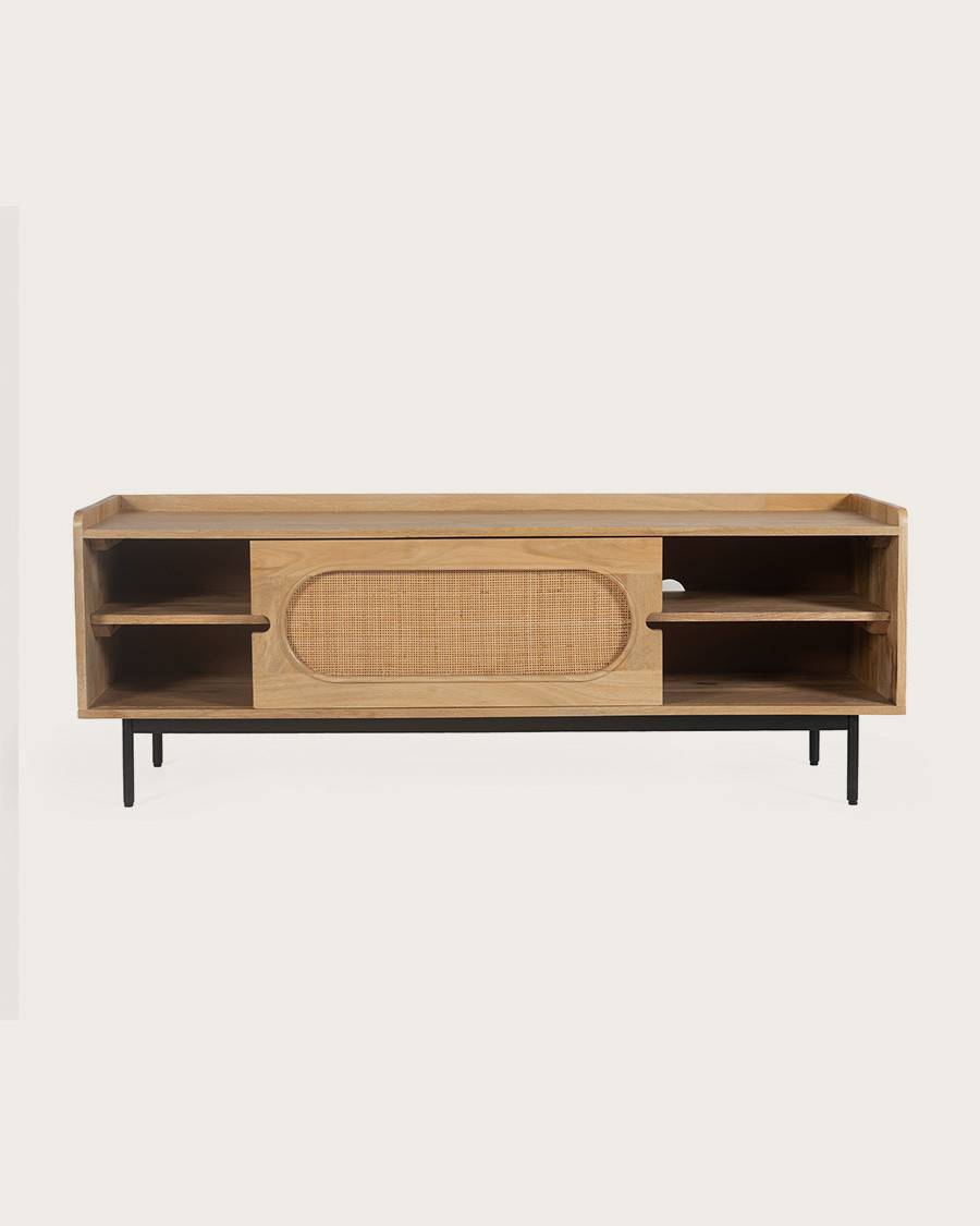 Kali - Meuble en manguier et cannage 140 cm - UNIQKA - Imagen 1