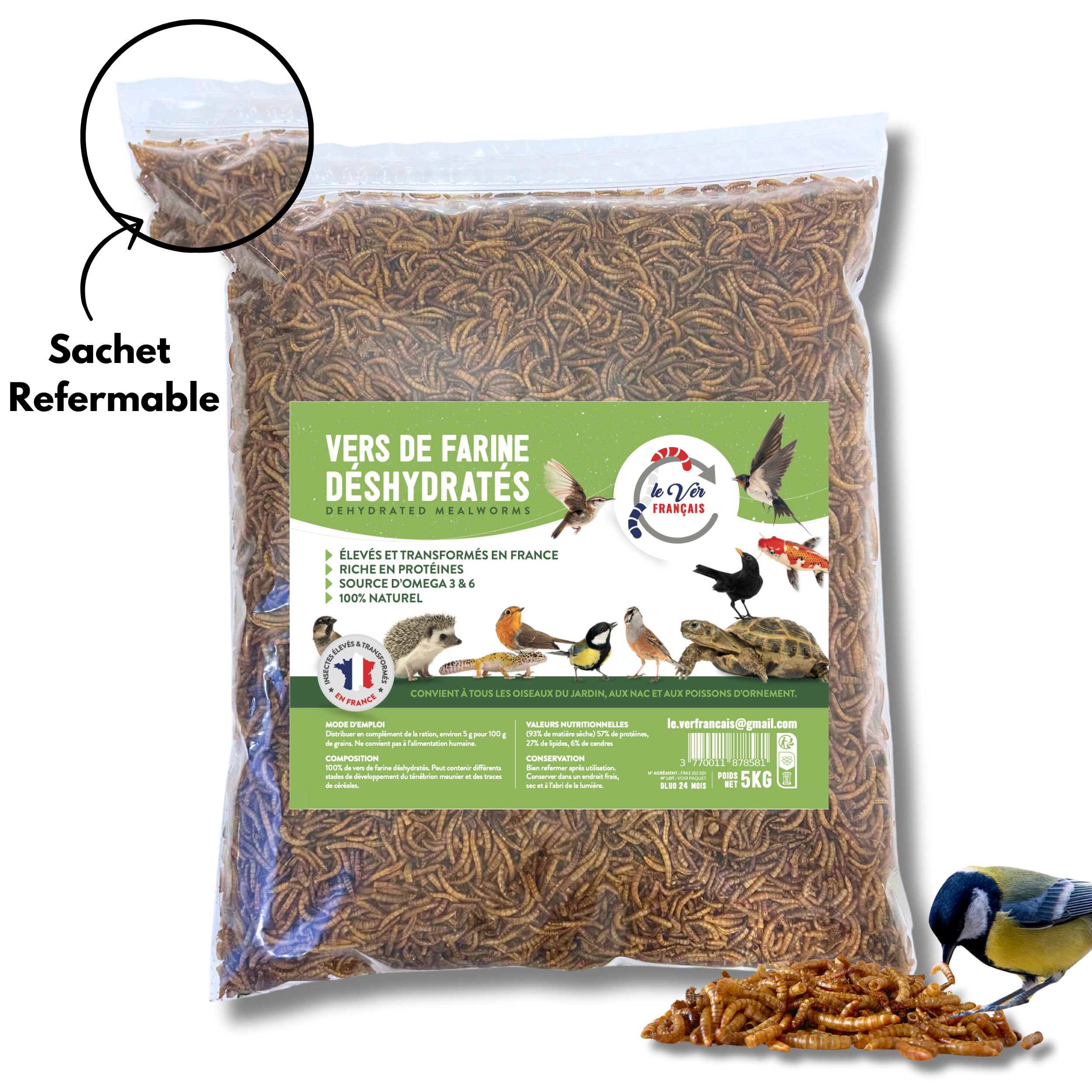 Vers de farine déshydratés 5kg - Le Ver Français - Image 4
