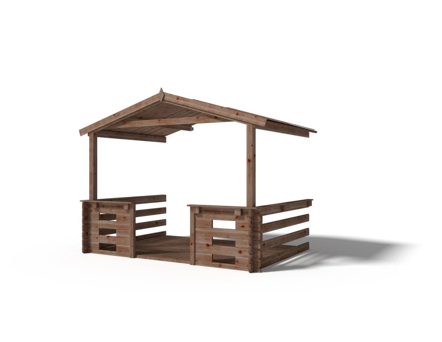 Altanka - Avant-toit en bois 3x2m pour le chalet de jardin 3m, traité, marron - DOM146 - ALTANKA - Imagen 3