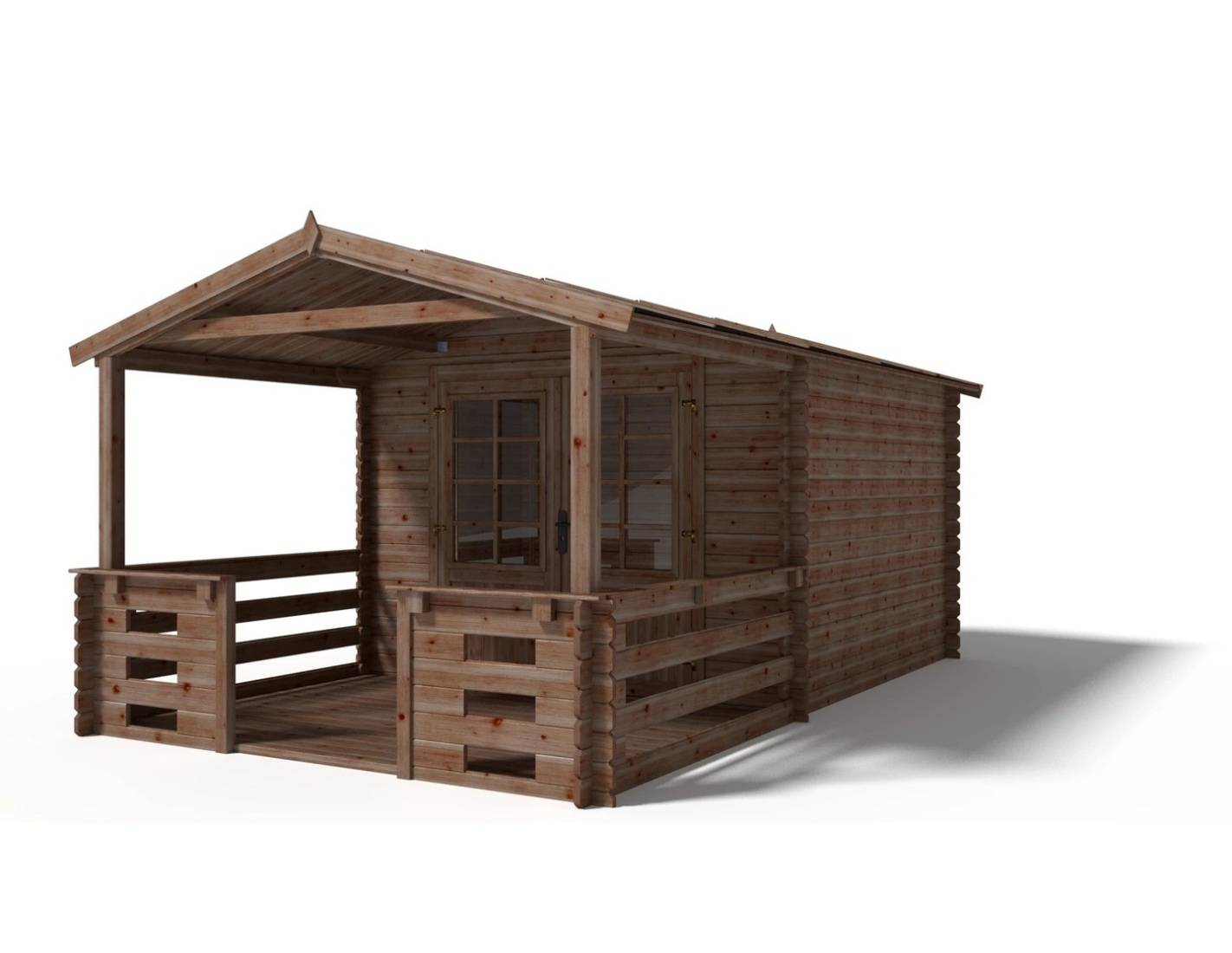 Altanka - Avant-toit en bois 3x2m pour le chalet de jardin 3m, traité, marron - DOM146 - ALTANKA - Imagen 4