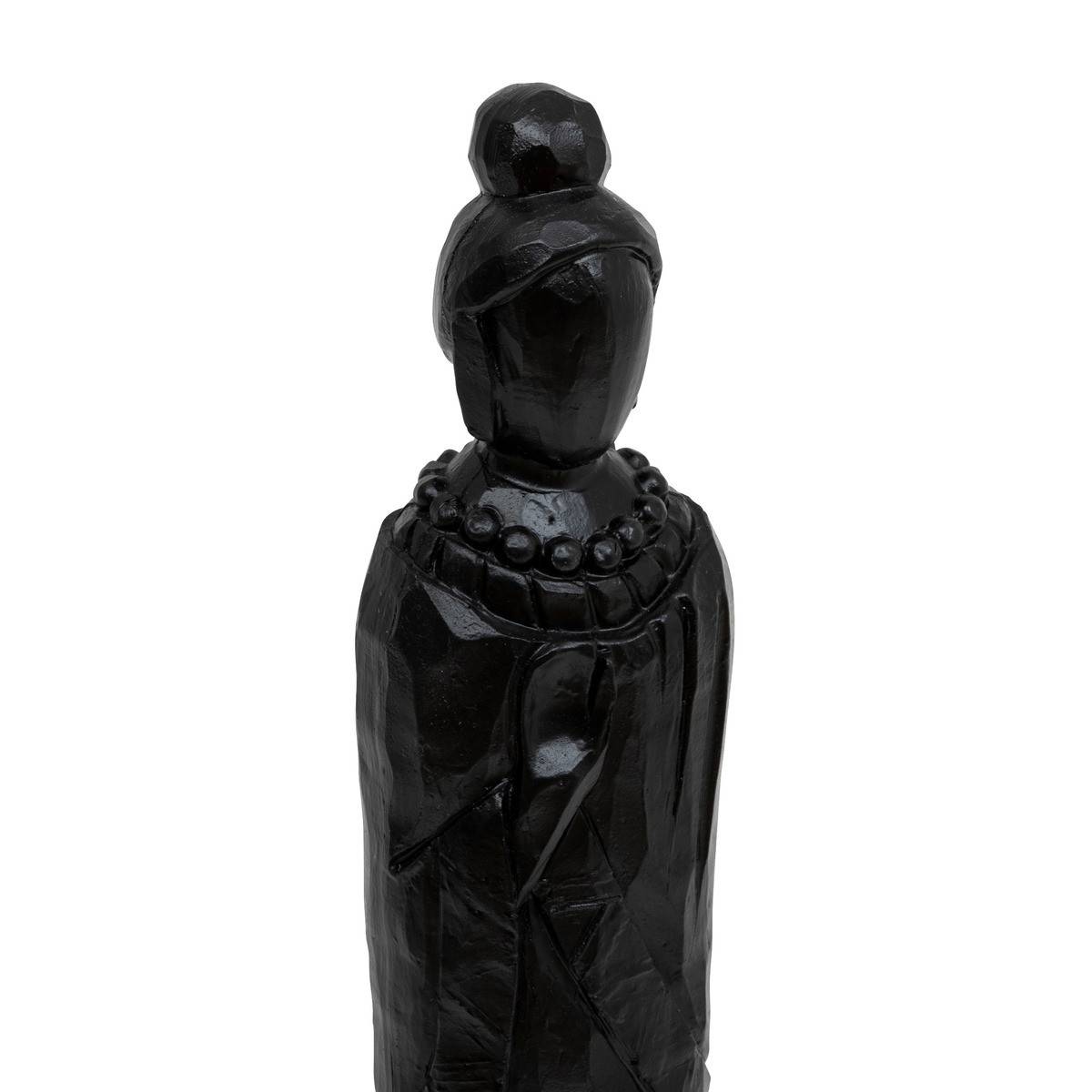 Objet déco Statuette Femme en résine Noir mat finement sculptée H 38 cm - Imagen 2