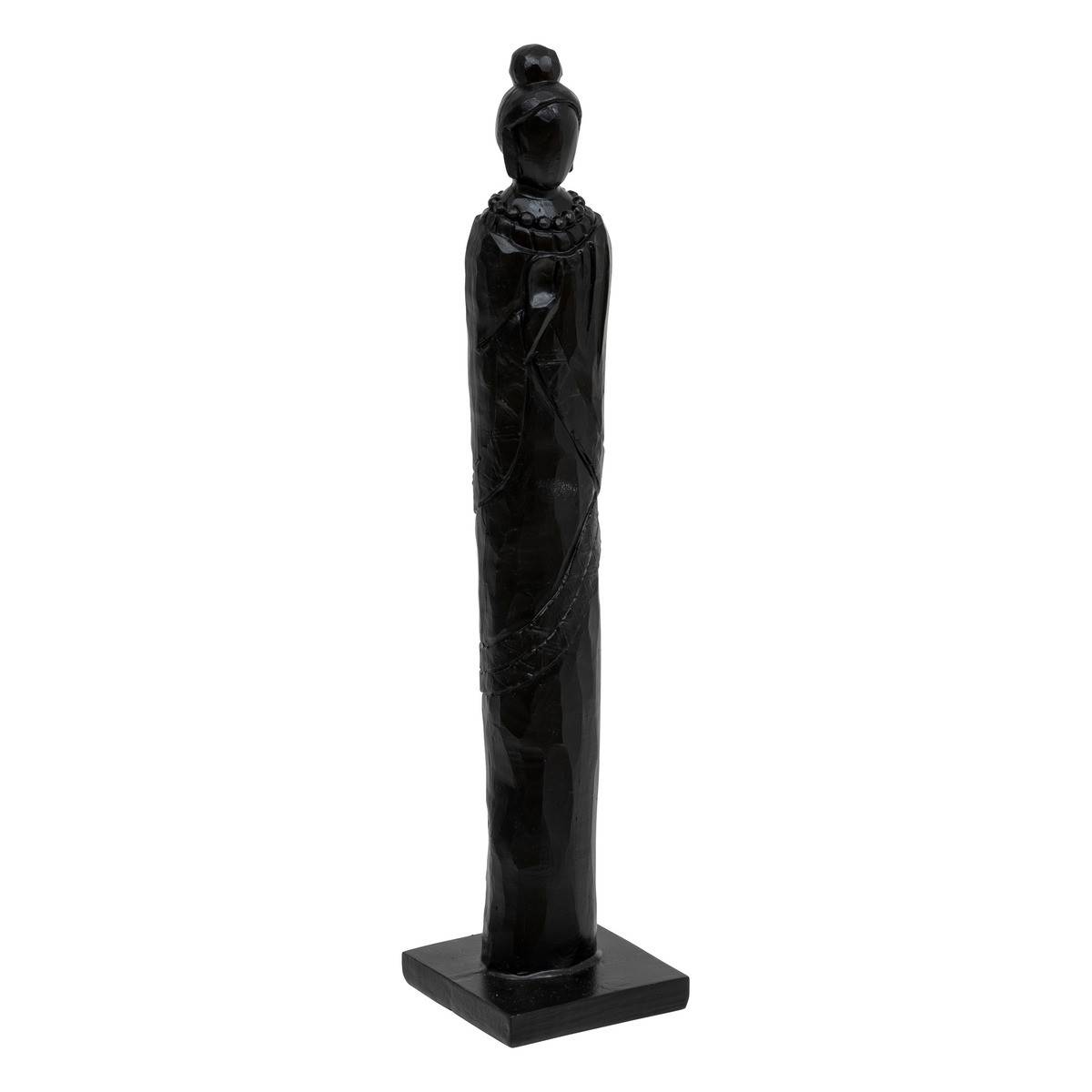 Objet déco Statuette Femme en résine Noir mat finement sculptée H 38 cm - Imagen 1