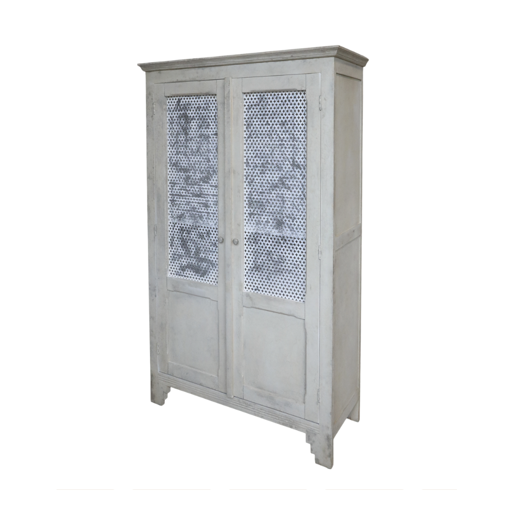 Chemin De Campagne - Armoire de lin en bois de pin crème antique 113 x 44.5 x 184 cm Chemin de campagne - Imagen 1