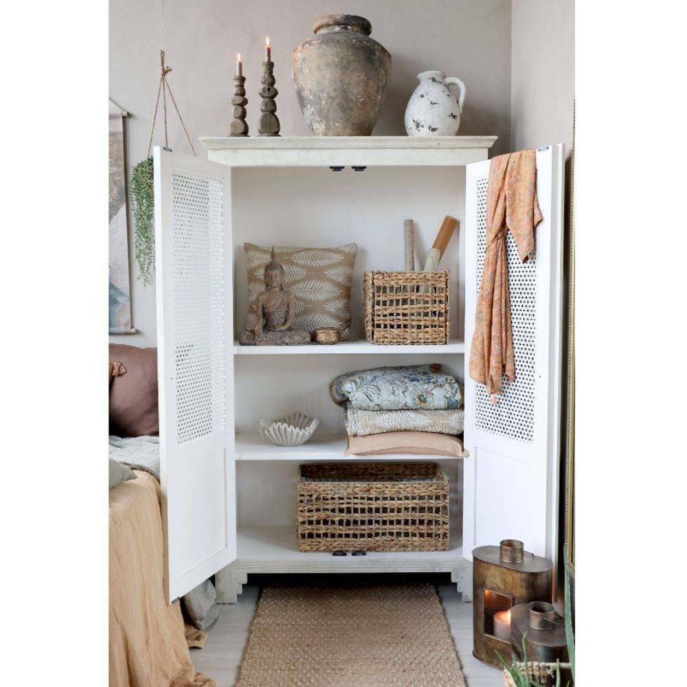 Chemin De Campagne - Armoire de lin en bois de pin crème antique 113 x 44.5 x 184 cm Chemin de campagne - Imagen 4