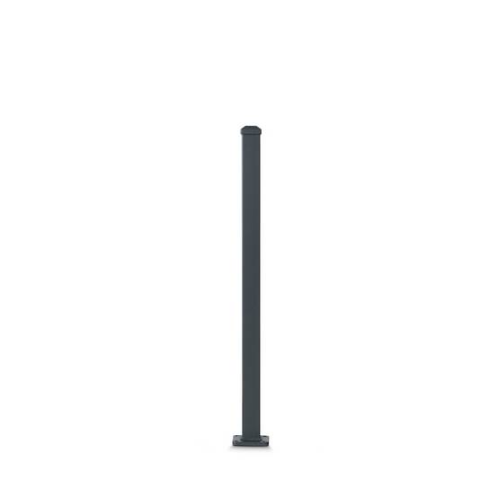 Poteau aluminium tradition style ferronnerie sur platine avec chapeau H 86.5 cm Gris - Easy Clôture - Image 2