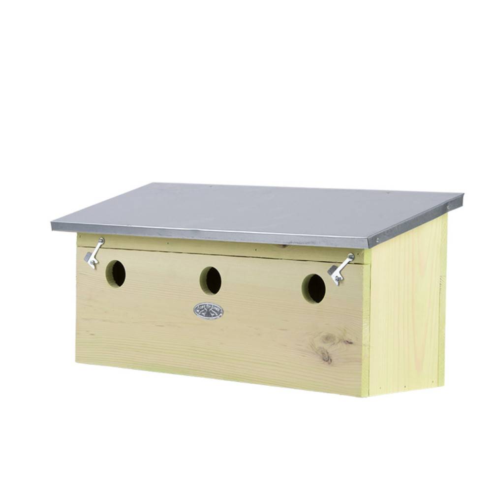 animallparadise - Appartement pour moineaux, horizontal, en bois pin, zinc, pour oiseaux. - Imagen 2