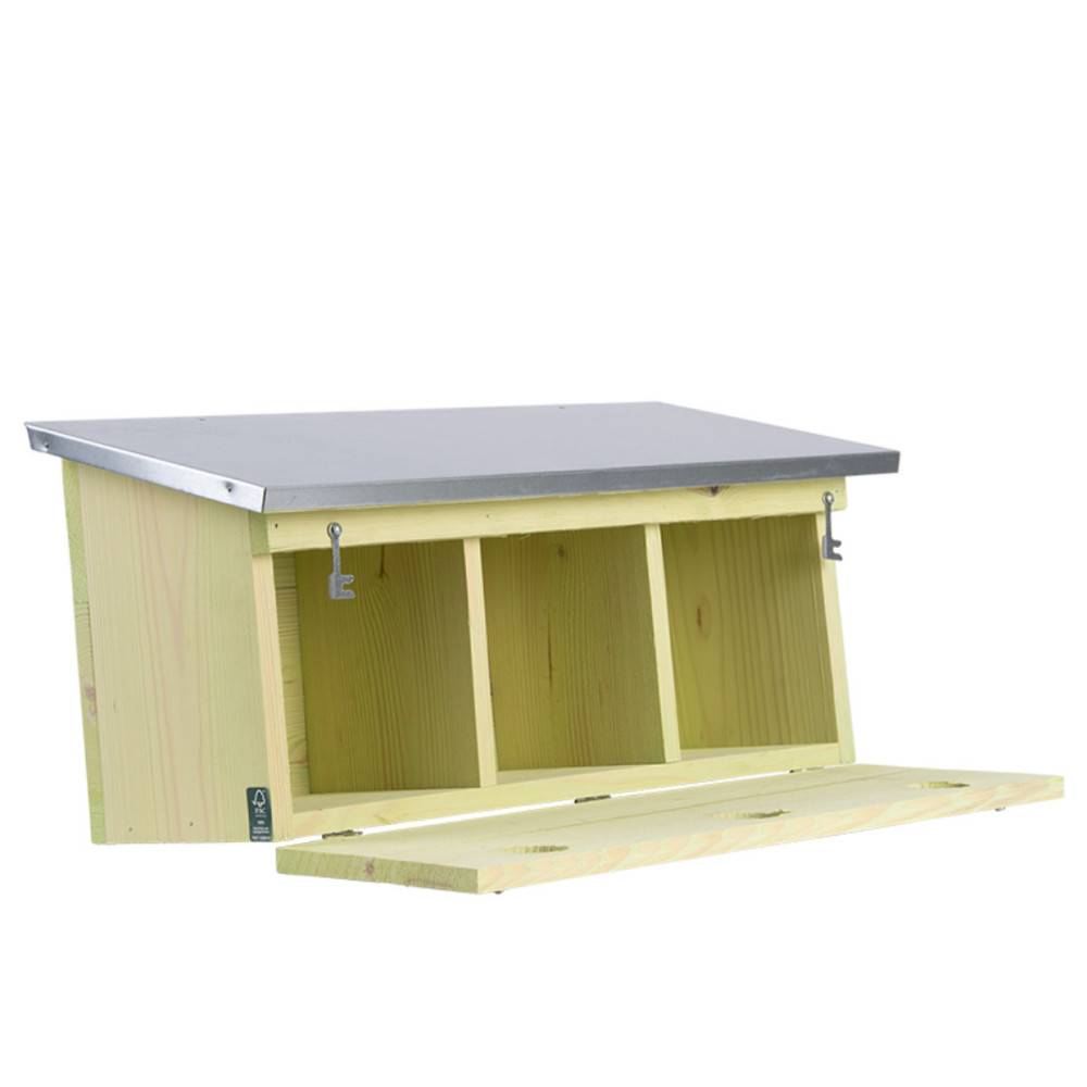 animallparadise - Appartement pour moineaux, horizontal, en bois pin, zinc, pour oiseaux. - Imagen 10