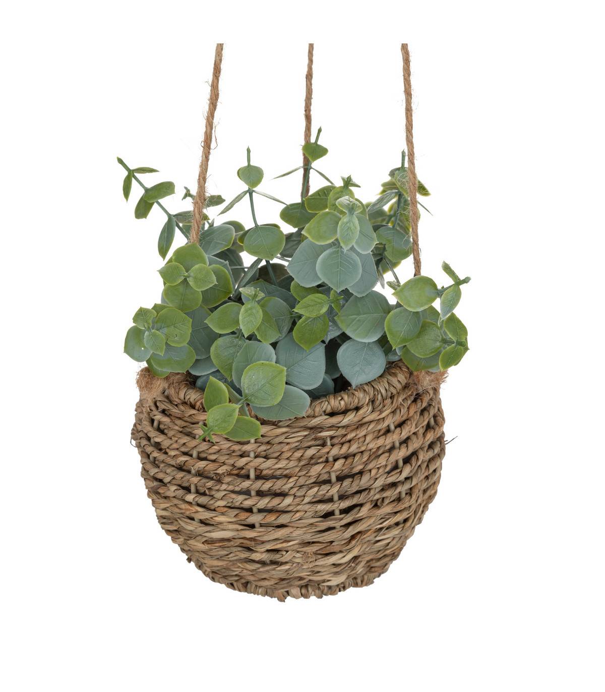Plante artificielle suspendue pot en roseau H 60 cm - Imagen 2