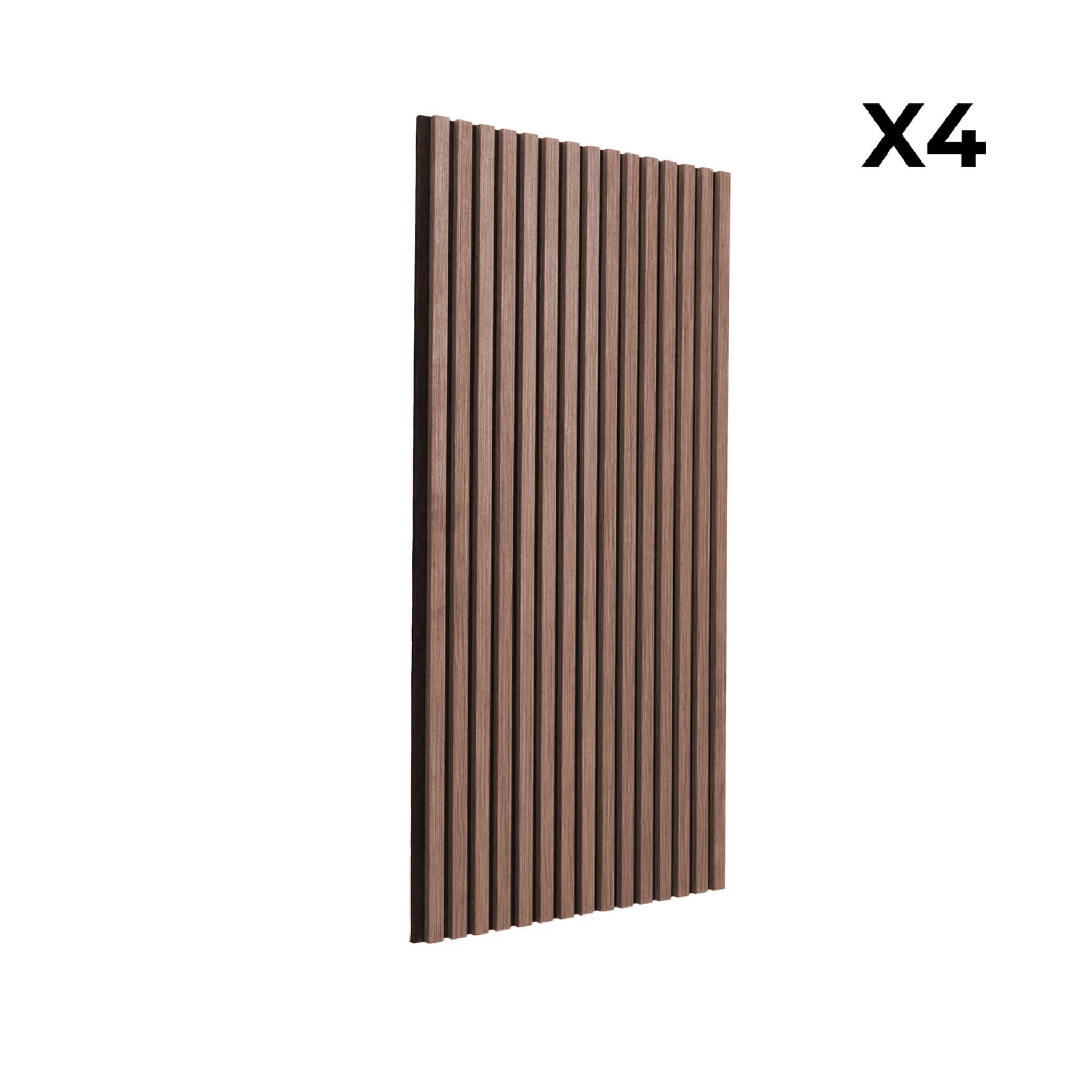 sweeek - Set de 4 panneaux muraux acoustiques décoratifs en feutrine et MDF noyer 60x120cm - Kyoto | sweeek - Image 5