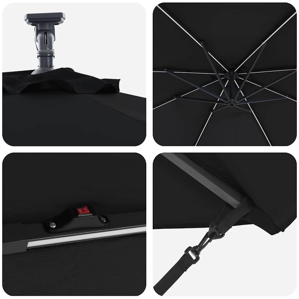 Maison Chic - Parasol de jardin | Parasol d'extérieur | Parasol Noir 294 x 294 x 248 cm Polyester et Aluminium Maison Chic - Image 9