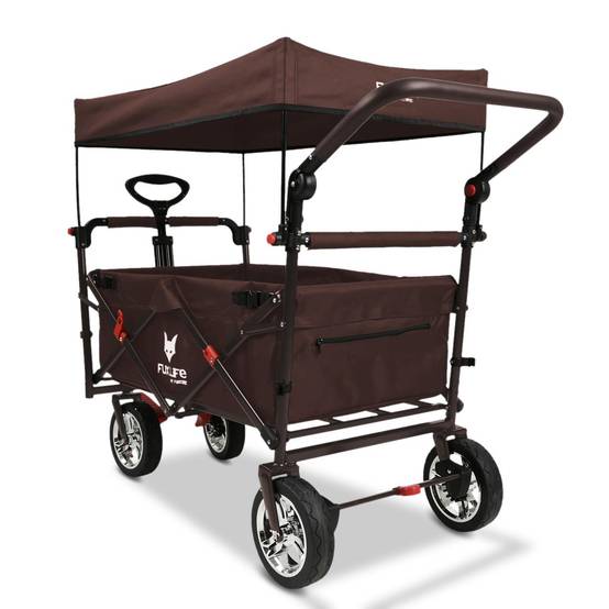 FUXLIFE FX-CT700 Chariot Pliable • Wagon de Transport Compact 75 kg • Grandes Roues • Camping & Jardin - Image 5