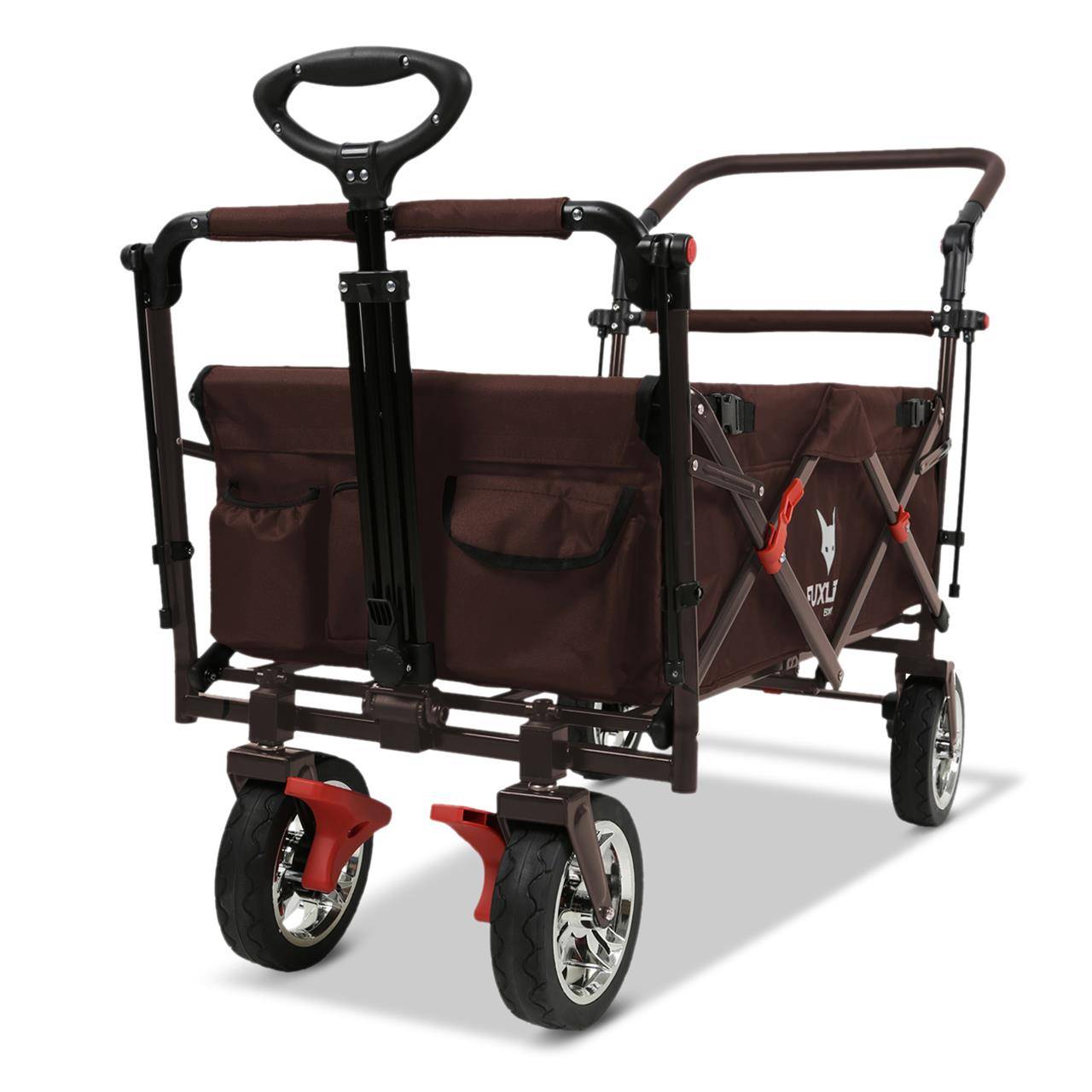FUXLIFE FX-CT700 Chariot Pliable  • Wagon de Transport Compact 75 kg • Grandes Roues • Camping & Jardin - Image 8