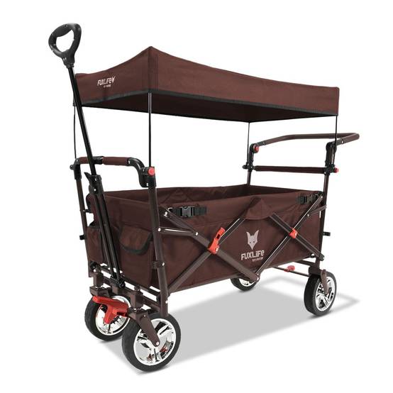 FUXLIFE FX-CT700 Chariot Pliable • Wagon de Transport Compact 75 kg • Grandes Roues • Camping & Jardin - Image 2