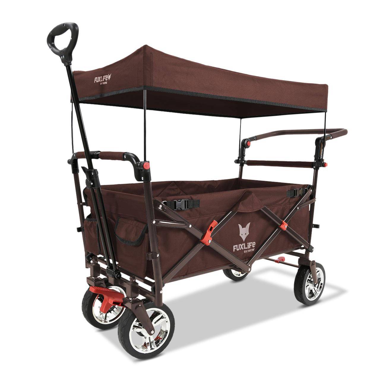 FUXLIFE FX-CT700 Chariot Pliable  • Wagon de Transport Compact 75 kg • Grandes Roues • Camping & Jardin - Image 2