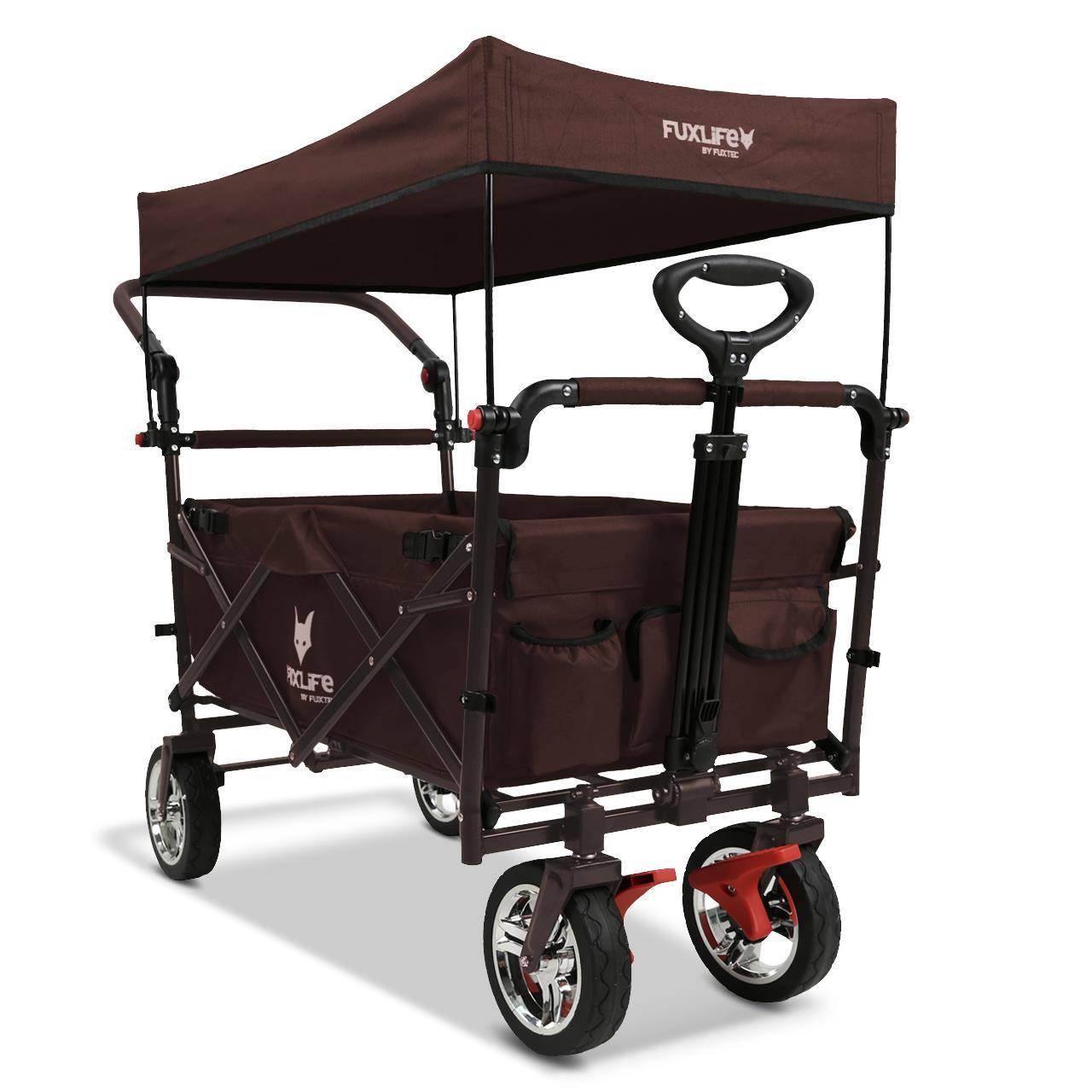 FUXLIFE FX-CT700 Chariot Pliable  • Wagon de Transport Compact 75 kg • Grandes Roues • Camping & Jardin - Image 3