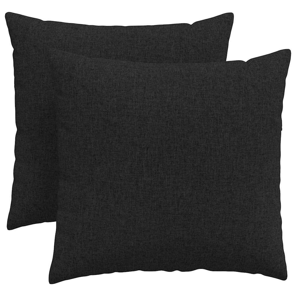 Lot 2 Coussins Carrés en Tissu pour Canapé et Fauteuil Confortables pour Intérieur Noir 45x45 cm – ComfortXL Outdoor Living - Image 2