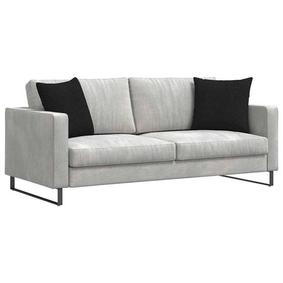 Lot 2 Coussins Carrés en Tissu pour Canapé et Fauteuil Confortables pour Intérieur Noir 45x45 cm – ComfortXL Outdoor Living - Image 3